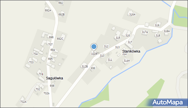 Sieniawa, Sieniawa, 312A, mapa Sieniawa