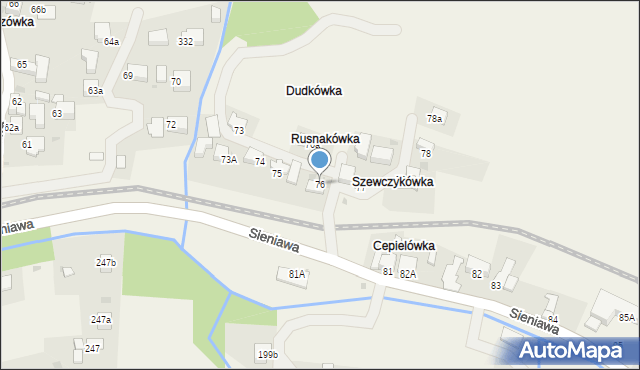 Sieniawa, Sieniawa, 76, mapa Sieniawa