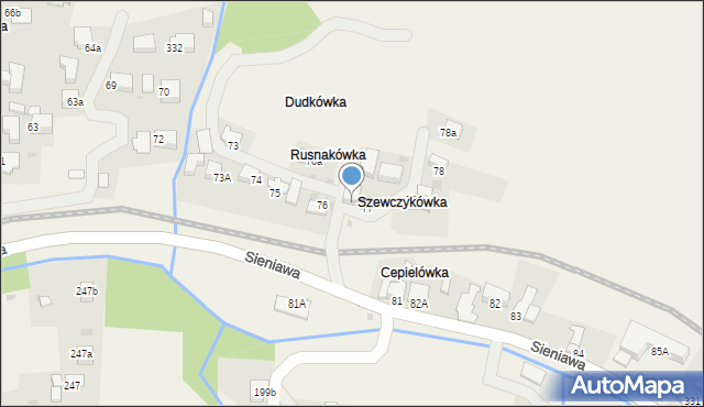 Sieniawa, Sieniawa, 77A, mapa Sieniawa