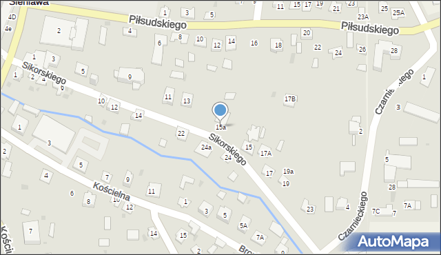 Sieniawa, Sikorskiego Władysława, gen., 15a, mapa Sieniawa