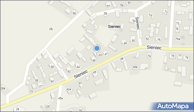 Sieniec, Sieniec, 46a, mapa Sieniec