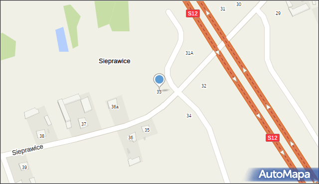 Sieprawice, Sieprawice, 33, mapa Sieprawice