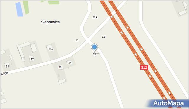 Sieprawice, Sieprawice, 34, mapa Sieprawice