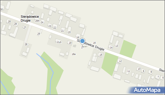 Sieradowice Drugie, Sieradowice Drugie, 17, mapa Sieradowice Drugie
