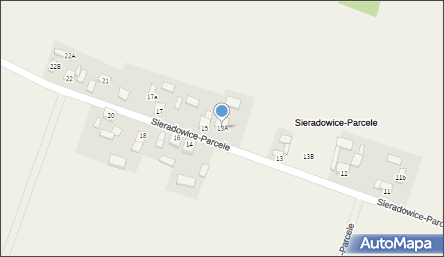 Sieradowice-Parcele, Sieradowice-Parcele, 13A, mapa Sieradowice-Parcele