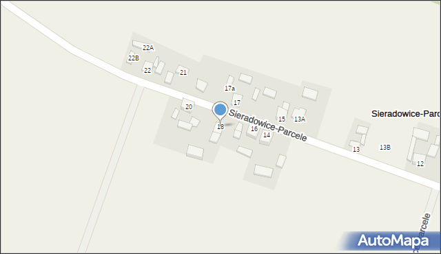 Sieradowice-Parcele, Sieradowice-Parcele, 18, mapa Sieradowice-Parcele