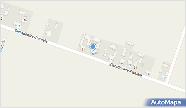 Sieradowice-Parcele, Sieradowice-Parcele, 8, mapa Sieradowice-Parcele