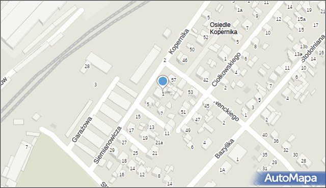 Sieradz, Siemianowicza Kazimierza, 1, mapa Sieradz