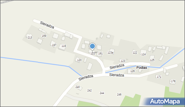 Sieradza, Sieradza, 121, mapa Sieradza