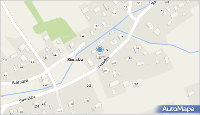 Sieradza, Sieradza, 80, mapa Sieradza