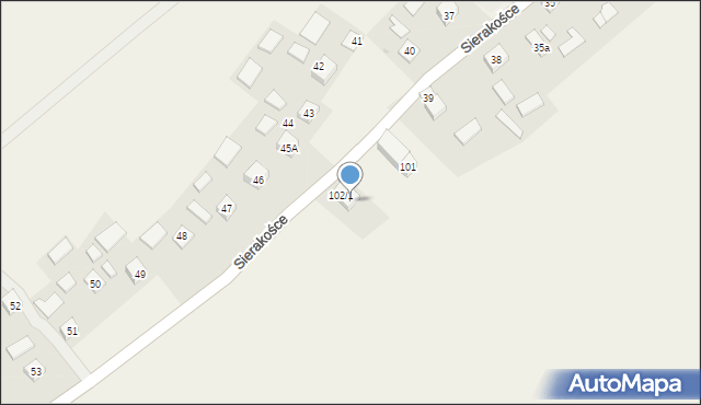 Sierakośce, Sierakośce, 102/2, mapa Sierakośce