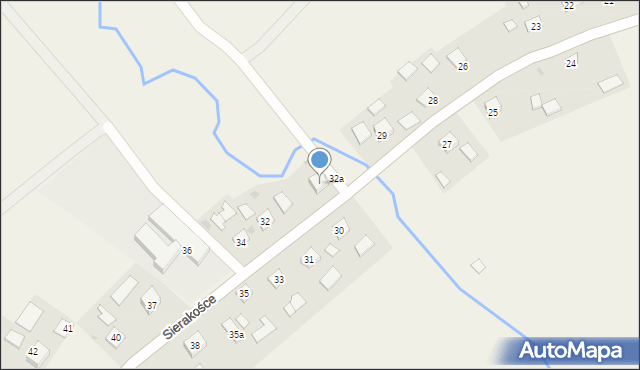 Sierakośce, Sierakośce, 32, mapa Sierakośce