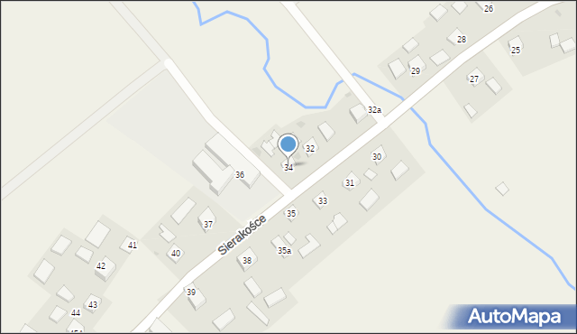 Sierakośce, Sierakośce, 34, mapa Sierakośce