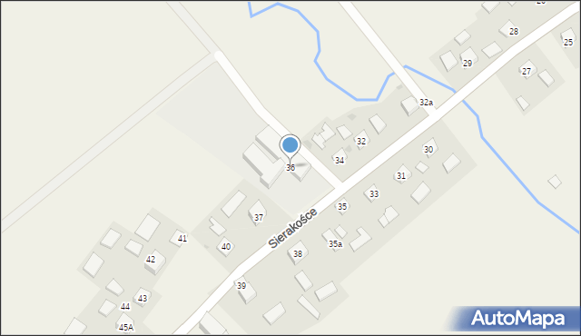 Sierakośce, Sierakośce, 36, mapa Sierakośce
