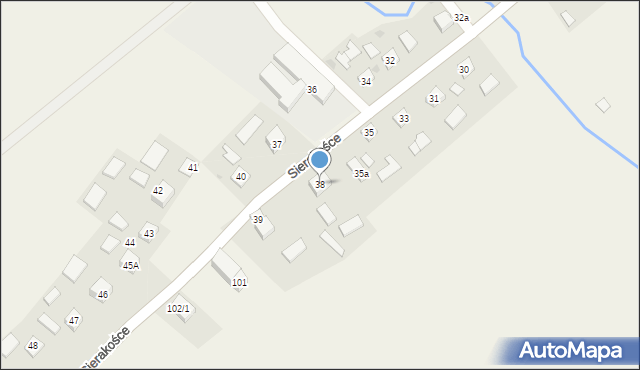 Sierakośce, Sierakośce, 38, mapa Sierakośce