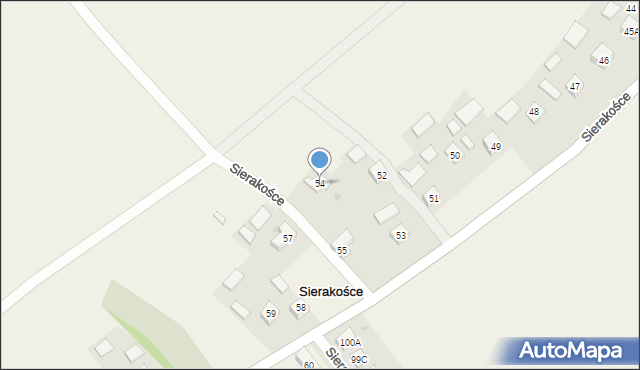 Sierakośce, Sierakośce, 54, mapa Sierakośce