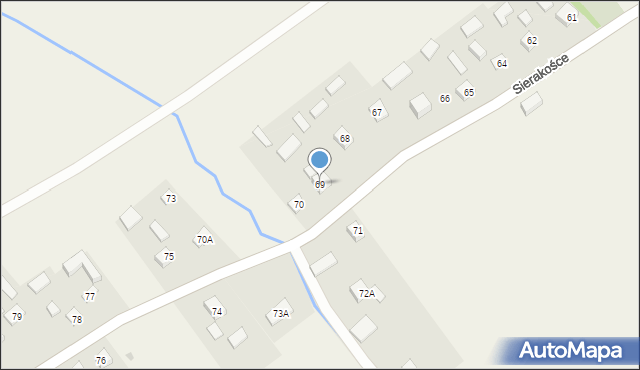 Sierakośce, Sierakośce, 69, mapa Sierakośce