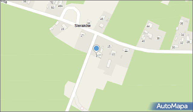 Sieraków, Sierakowska, 2, mapa Sieraków