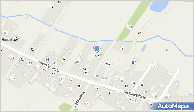 Sieraków, Sienkiewicza Henryka, 52a, mapa Sieraków