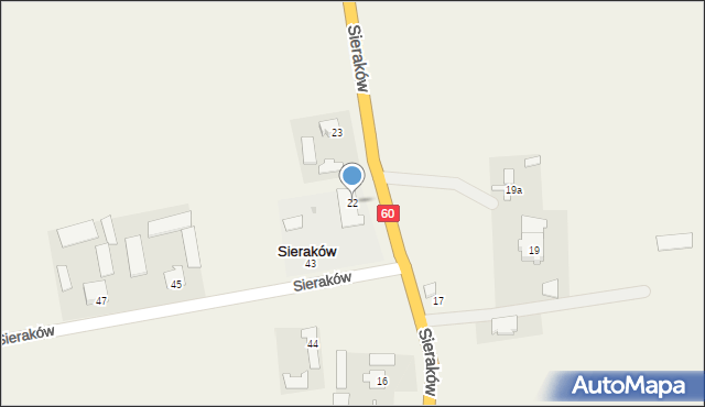 Sieraków, Sieraków, 22, mapa Sieraków