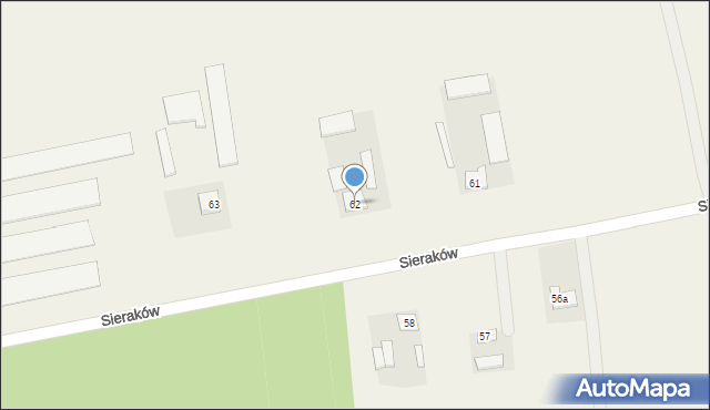 Sieraków, Sieraków, 62, mapa Sieraków