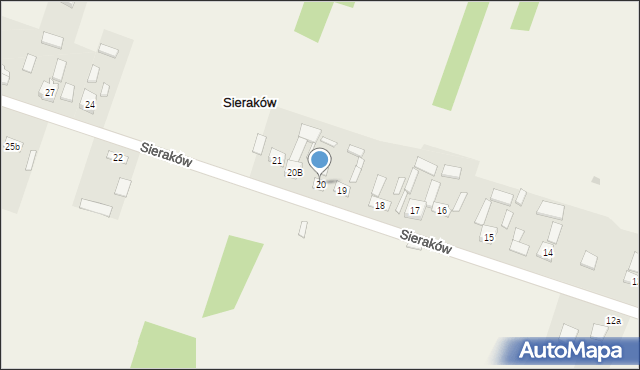 Sieraków, Sieraków, 20, mapa Sieraków