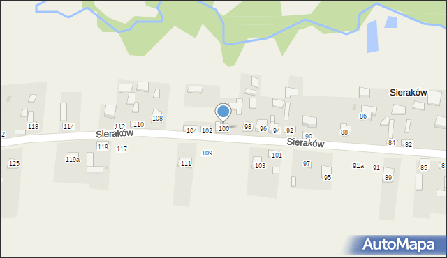 Sieraków, Sieraków, 100, mapa Sieraków