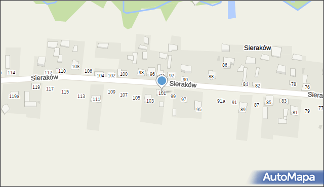 Sieraków, Sieraków, 101, mapa Sieraków