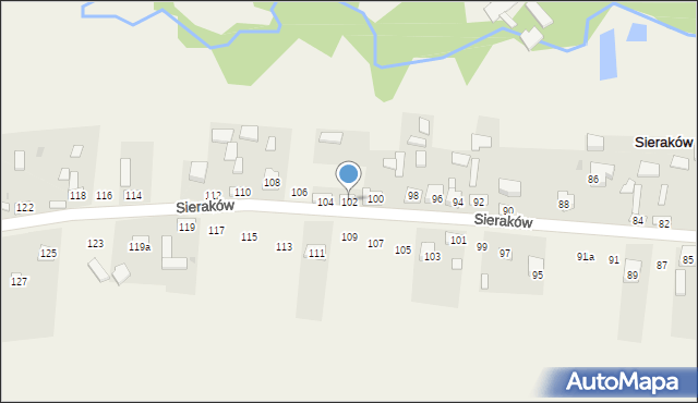 Sieraków, Sieraków, 102, mapa Sieraków