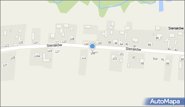 Sieraków, Sieraków, 109, mapa Sieraków