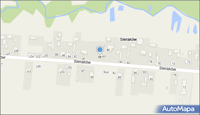 Sieraków, Sieraków, 88, mapa Sieraków