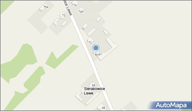 Sierakowice Lewe, Sierakowice Lewe, 70, mapa Sierakowice Lewe
