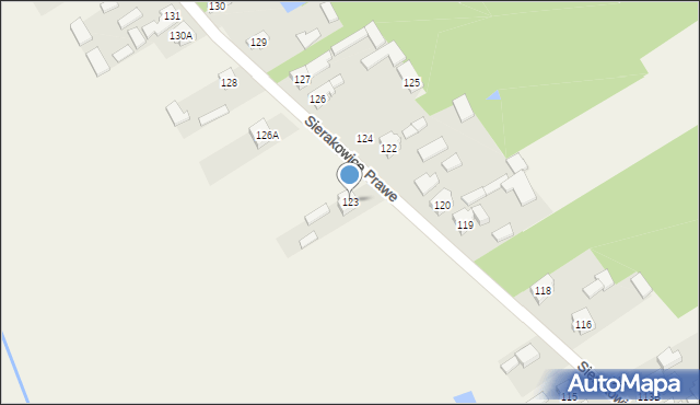 Sierakowice Prawe, Sierakowice Prawe, 123, mapa Sierakowice Prawe