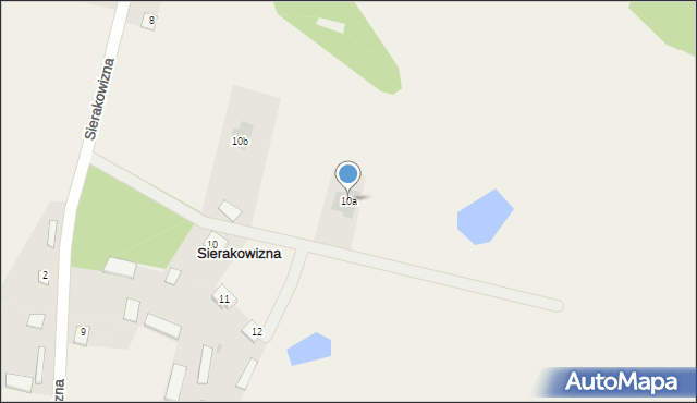 Sierakowizna, Sierakowizna, 10a, mapa Sierakowizna