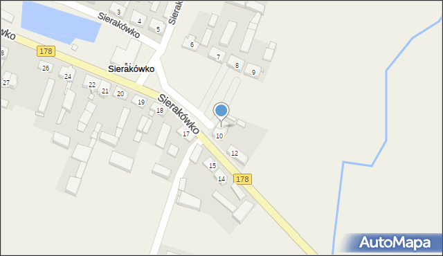 Sierakówko, Sierakówko, 10a, mapa Sierakówko