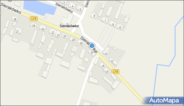 Sierakówko, Sierakówko, 17, mapa Sierakówko