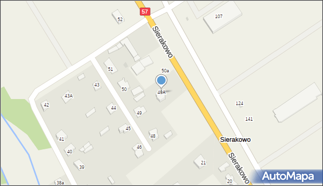 Sierakowo, Sierakowo, 49A, mapa Sierakowo