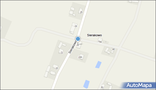 Sierakowo, Sierakowo, 22, mapa Sierakowo