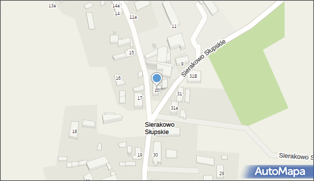 Sierakowo Słupskie, Sierakowo Słupskie, 10, mapa Sierakowo Słupskie