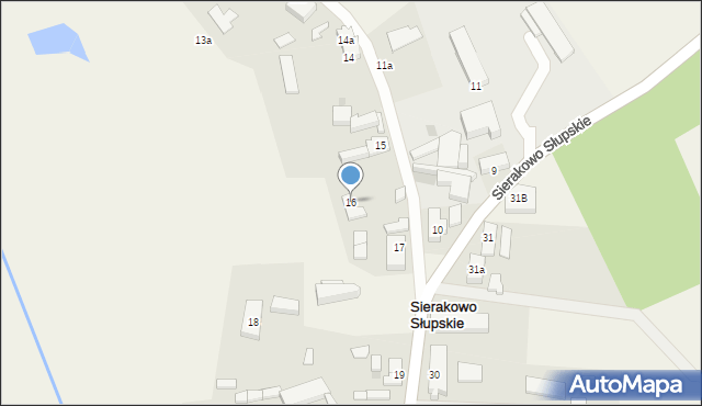 Sierakowo Słupskie, Sierakowo Słupskie, 16, mapa Sierakowo Słupskie