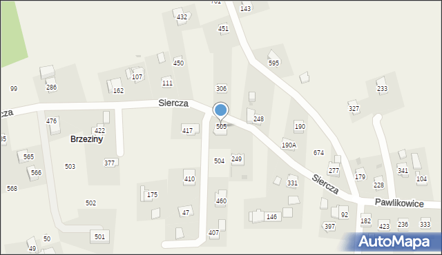 Siercza, Siercza, 505, mapa Siercza