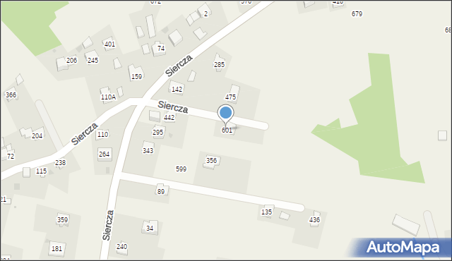 Siercza, Siercza, 601, mapa Siercza