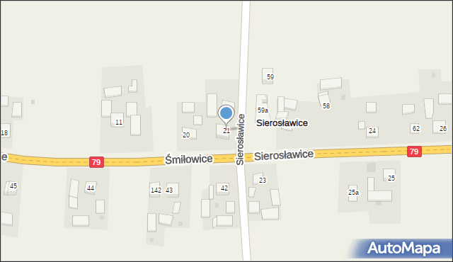 Sierosławice, Sierosławice, 21, mapa Sierosławice