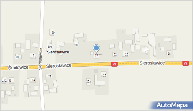 Sierosławice, Sierosławice, 24, mapa Sierosławice