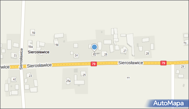 Sierosławice, Sierosławice, 62, mapa Sierosławice