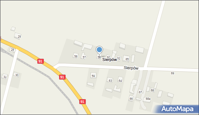 Sierpów, Sierpów, 58, mapa Sierpów