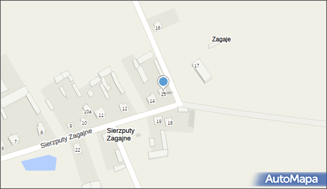 Sierzputy Zagajne, Sierzputy Zagajne, 15, mapa Sierzputy Zagajne