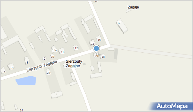 Sierzputy Zagajne, Sierzputy Zagajne, 19, mapa Sierzputy Zagajne