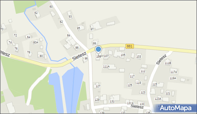 Sietesz, Sietesz, 109, mapa Sietesz