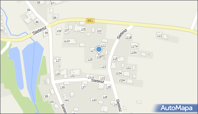 Sietesz, Sietesz, 119, mapa Sietesz